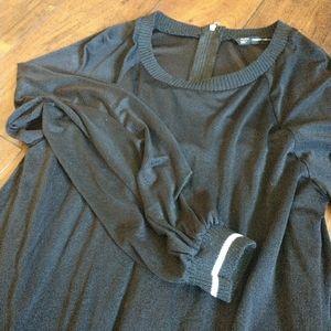 Zara Trafaluc Black high low vintage silky lined dress size S